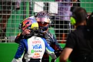 Isack Hadjar and Max Verstappen after the Dutch Grand Prix - Source: Getty
